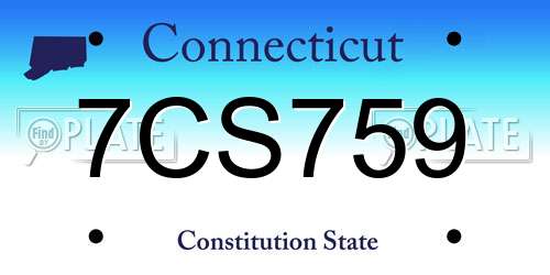 7CS759 Connecticut License Plate
