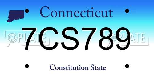 7CS789 Connecticut License Plate