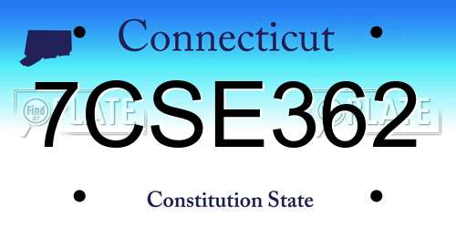 7CSE362 Connecticut License Plate
