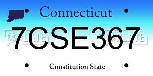 7CSE367 Connecticut License Plate