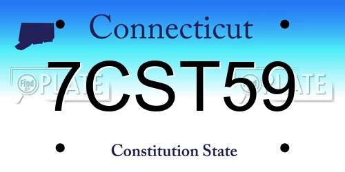 7CST59 Connecticut License Plate