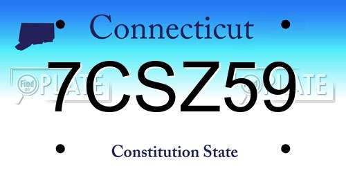 7CSZ59 Connecticut License Plate