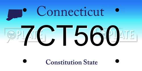 7CT560 Connecticut License Plate