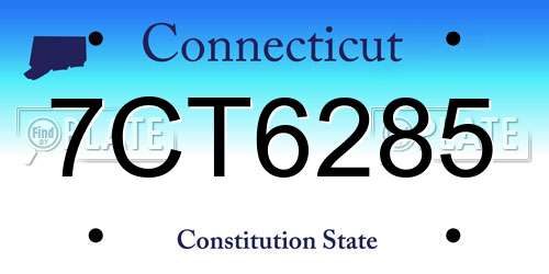 7CT6285 Connecticut License Plate