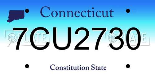 7CU2730 Connecticut License Plate