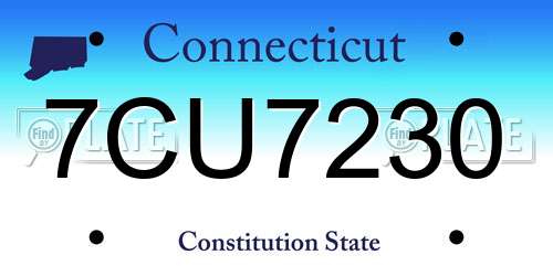 7CU7230 Connecticut License Plate