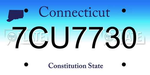 7CU7730 Connecticut License Plate