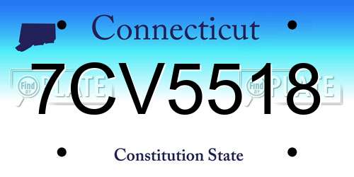 7CV5518 Connecticut License Plate