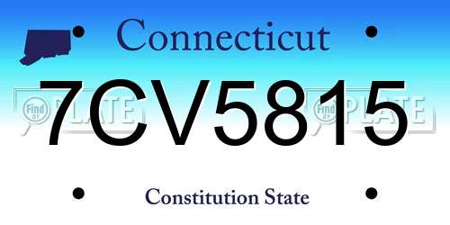 7CV5815 Connecticut License Plate