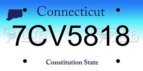 7CV5818 Connecticut License Plate