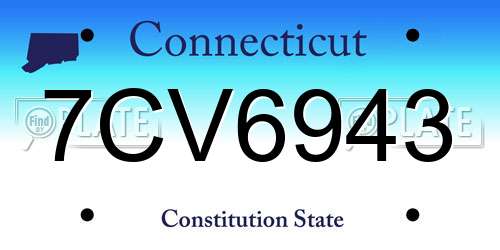 7CV6943 Connecticut License Plate