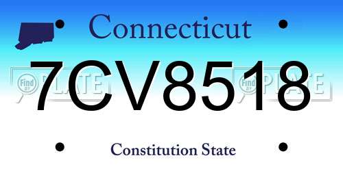 7CV8518 Connecticut License Plate