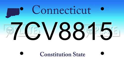 7CV8815 Connecticut License Plate