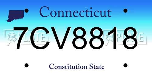 7CV8818 Connecticut License Plate