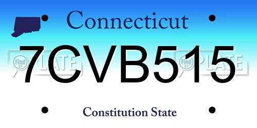 7CVB515 Connecticut License Plate