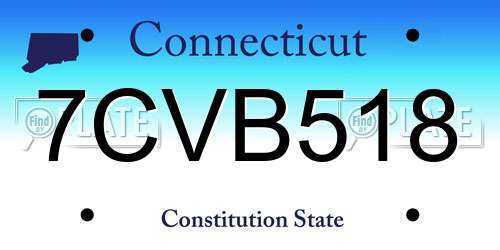 7CVB518 Connecticut License Plate