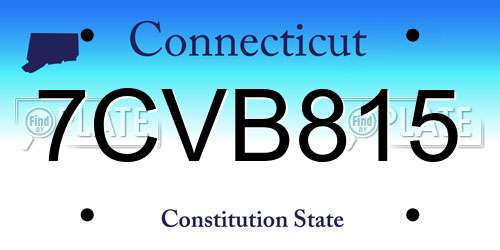 7CVB815 Connecticut License Plate