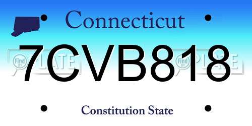 7CVB818 Connecticut License Plate