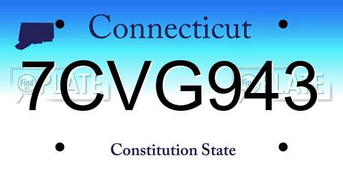 7CVG943 Connecticut License Plate