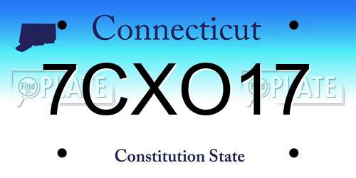 7CXO17 Connecticut License Plate