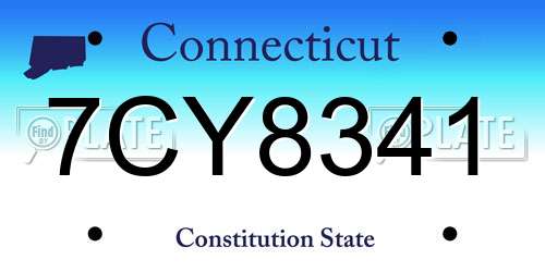 7CY8341 Connecticut License Plate