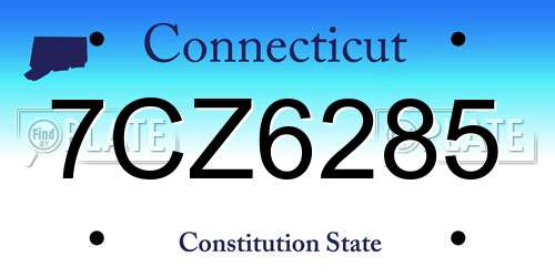 7CZ6285 Connecticut License Plate