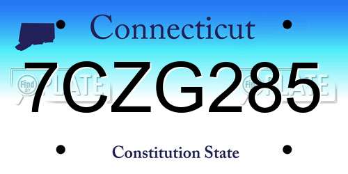 7CZG285 Connecticut License Plate