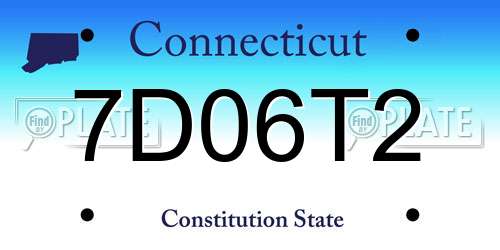 7D06T2 Connecticut License Plate