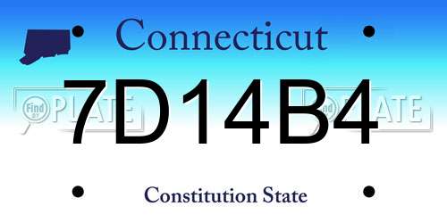 7D14B4 Connecticut License Plate