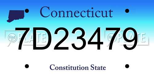 7D23479 Connecticut License Plate