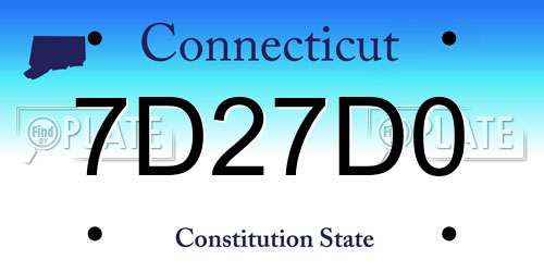 7D27D0 Connecticut License Plate