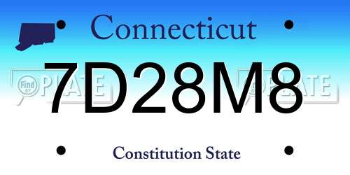 7D28M8 Connecticut License Plate