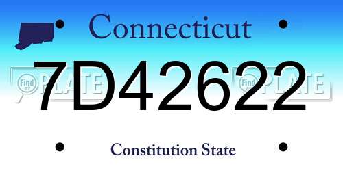 7D42622 Connecticut License Plate