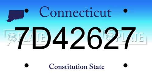 7D42627 Connecticut License Plate