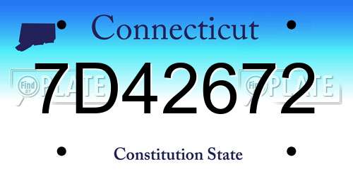 7D42672 Connecticut License Plate