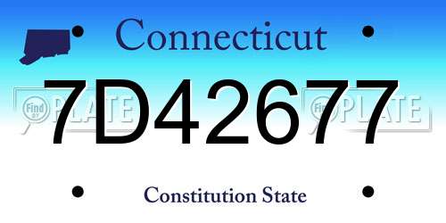 7D42677 Connecticut License Plate