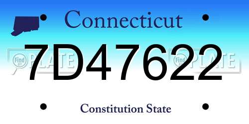 7D47622 Connecticut License Plate