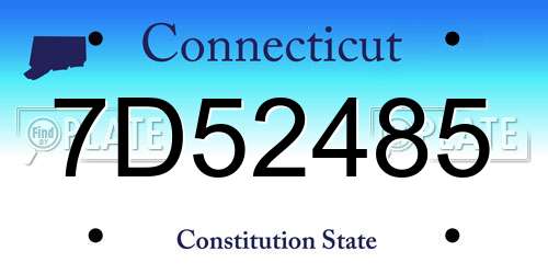 7D52485 Connecticut License Plate