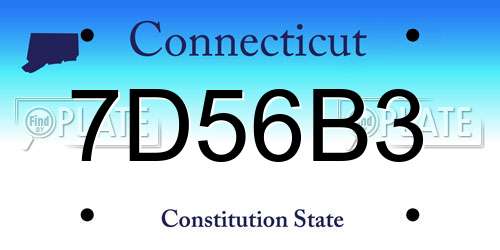 7D56B3 Connecticut License Plate