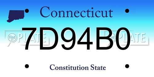 7D94B0 Connecticut License Plate