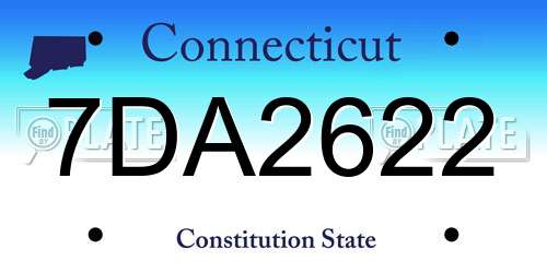 7DA2622 Connecticut License Plate