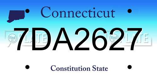 7DA2627 Connecticut License Plate