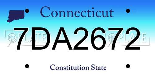 7DA2672 Connecticut License Plate