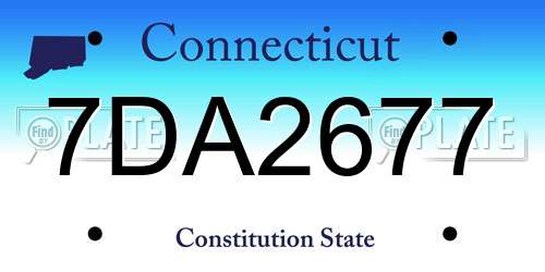 7DA2677 Connecticut License Plate
