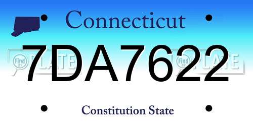 7DA7622 Connecticut License Plate