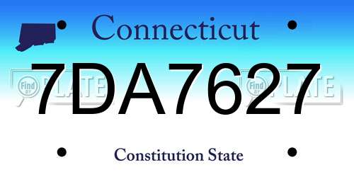 7DA7627 Connecticut License Plate