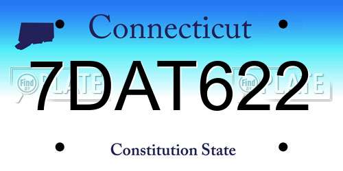 7DAT622 Connecticut License Plate