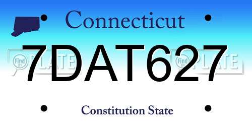7DAT627 Connecticut License Plate