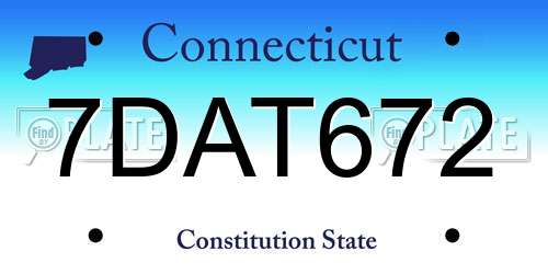 7DAT672 Connecticut License Plate
