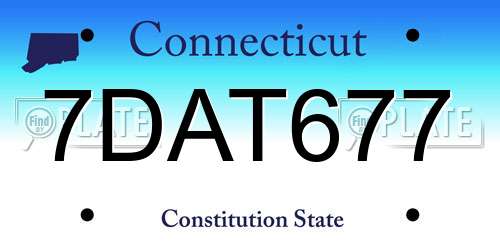 7DAT677 Connecticut License Plate